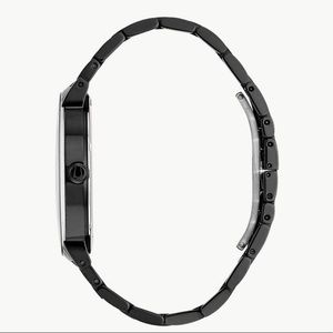 Bulova Men’s Futuro Diamond-Accent Black Stainless Steel Bracelet Watch 42mm